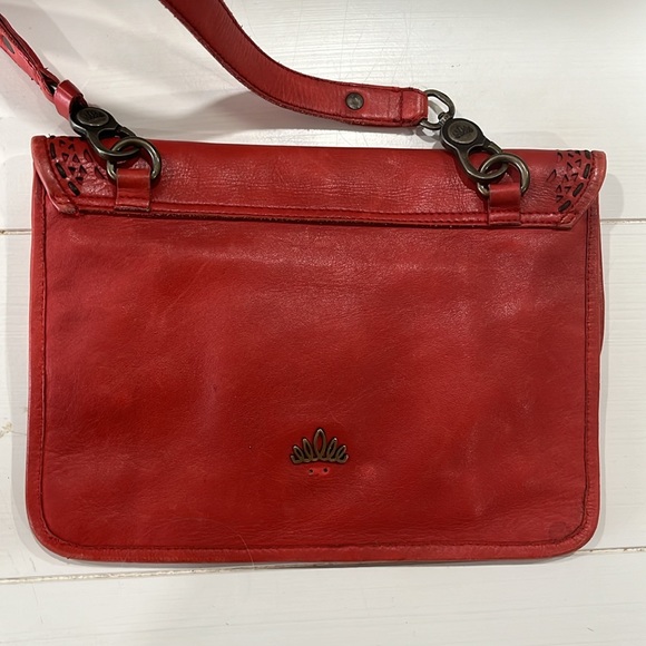 Giorgio Del Re Cognac Italian Leather Foldover Flap Crossbody Shoulder Bag Purse - Picture 3 of 11